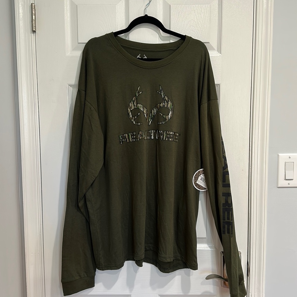 NWT Mens REALTREE 2XLT Long Sleeve Army Camo T-shirt
